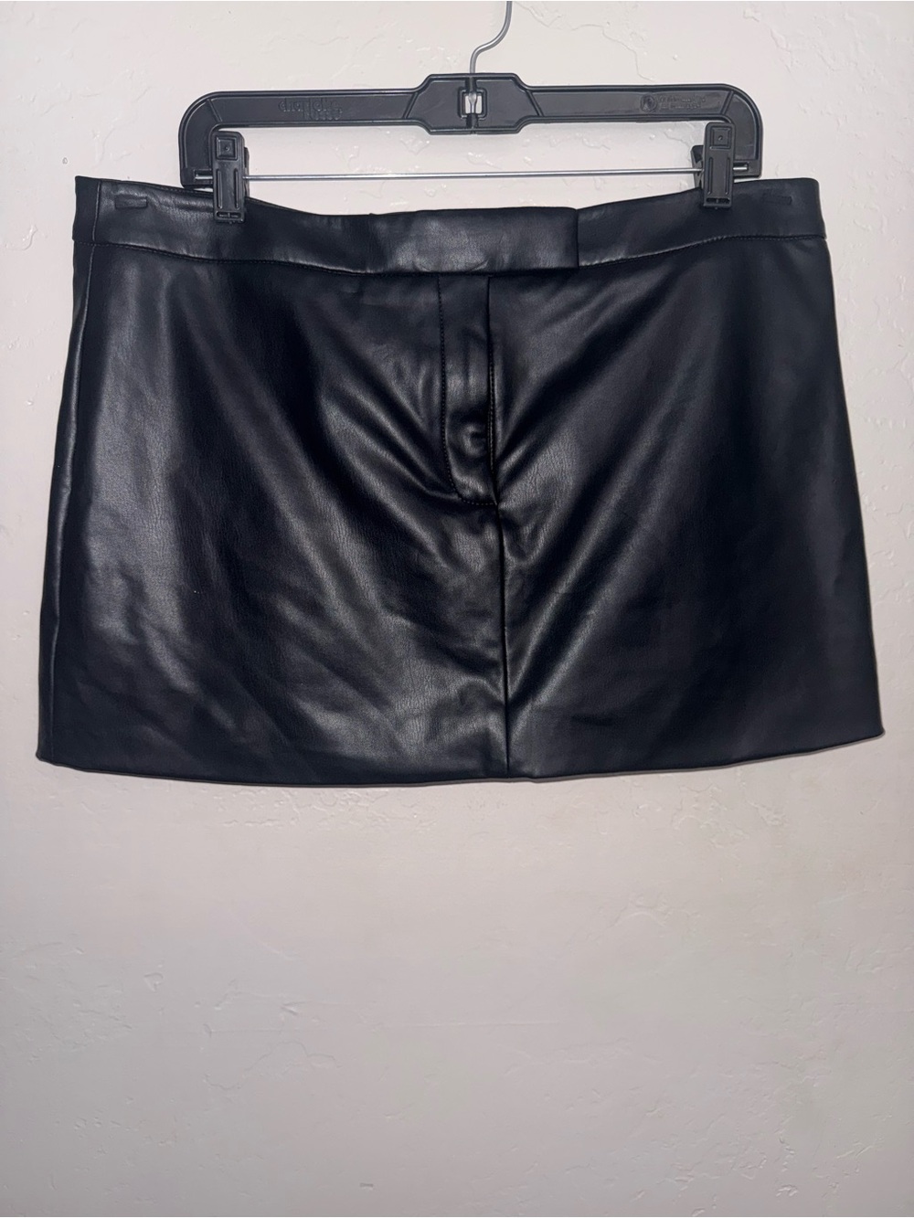 Calvin Klein Black Faux Leather Mini Skirt